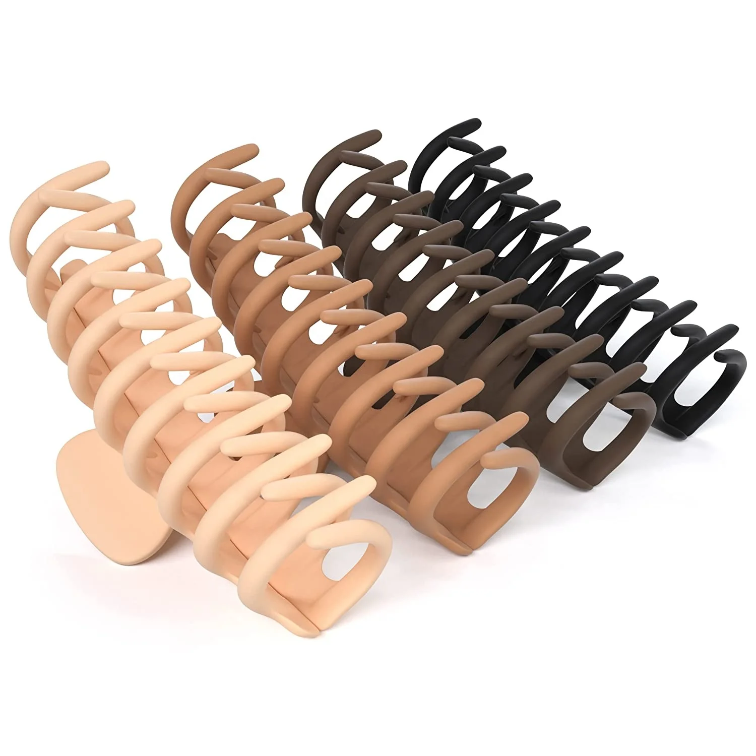 

MIO Large Korean Hairgrip Frosted Plastic Large Hair Clip For Thick Hair Fashion Matte Claw Clamps Neutral Hair Clips 4 Pack