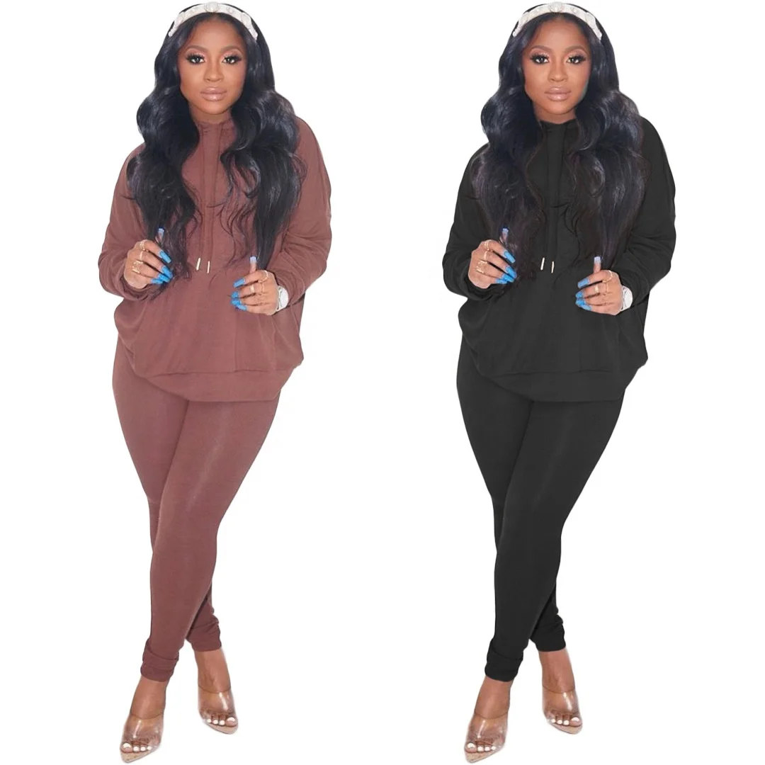 

AI164-8019 Autumn new fashion casual solid color women's two-piece pants suit