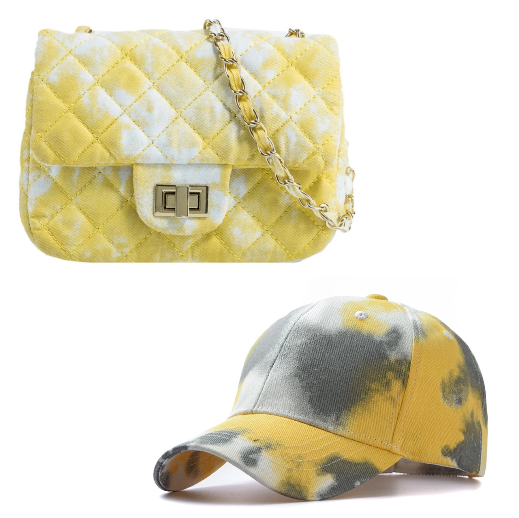 

2021 new Custom Ny la Logo Designer Crossbody Tie Dye Handbags With Matching Famous Brands Women Hand Bags Purse And Hat cap Set