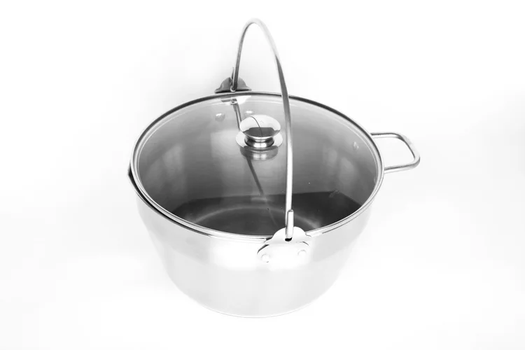 
9L Stainless Steel Jam Pans 30cm Maslin Pan with Glass Lid 