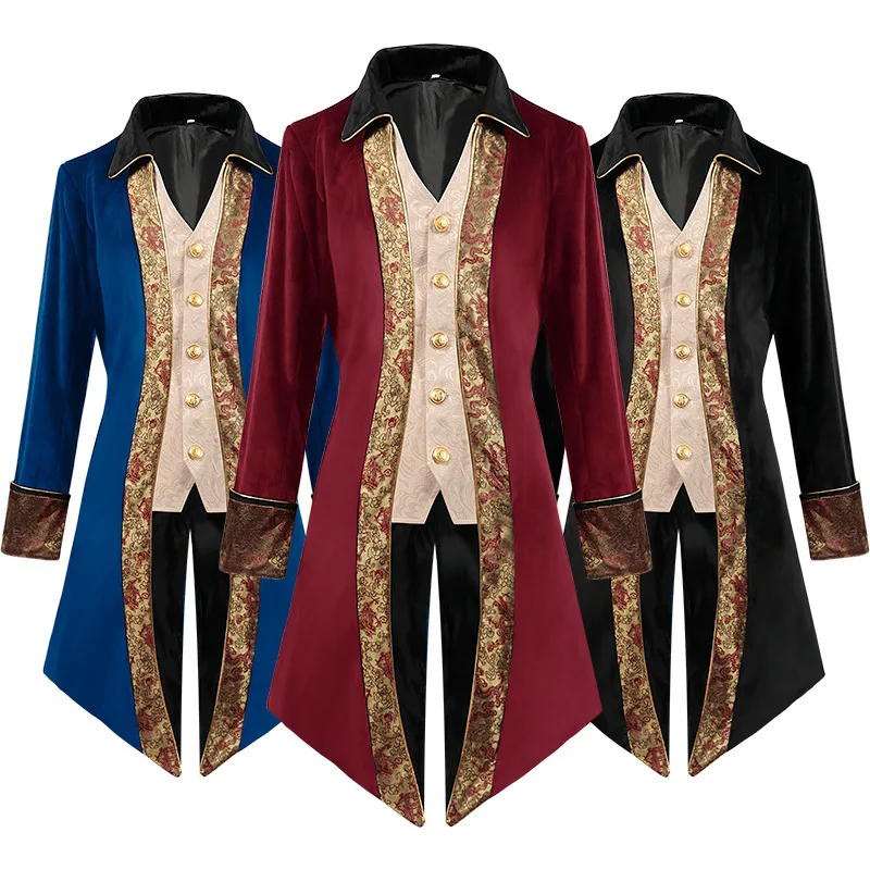 Men's Steam Dovetail Medieval Gothic Victorian Frock Coat Uniform