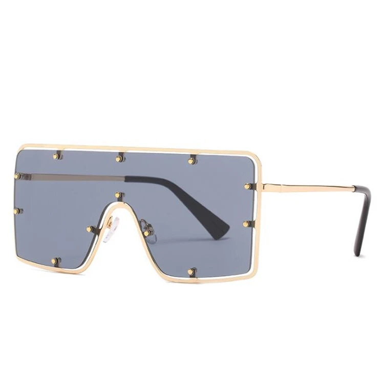 

Newest Fashion Oversized Sunglasses Shades Men Retro Metal Luxury Vintage Sun Glasses for Women 2021, As pictures or customized color