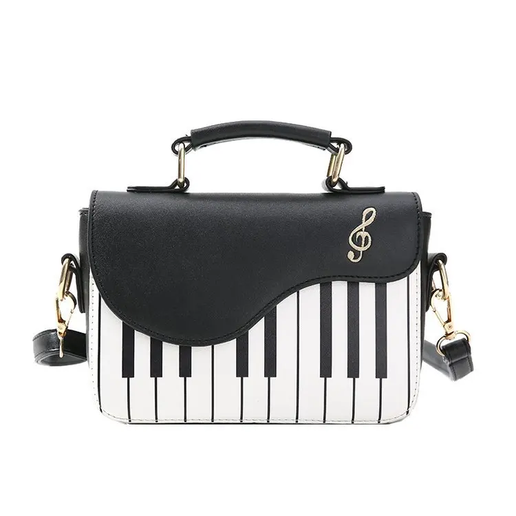 

Piano Guitar Music Notes PU Leather Shoulder Tote Bag Purse Piano Guitar Music Notes Crossbody Handbag for Women Girls, Customized