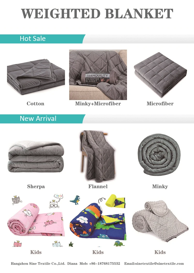 Factory Supply Premium Heavy Blanket Glass Beads Weighted Blanket Custom Autism Heavy Cotton