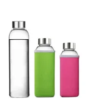 

Popular Custom Logo Crystal High Borosilicate Glass Drinking Water Bottle