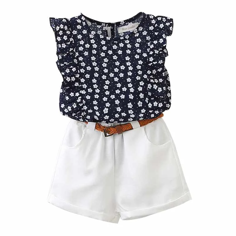 

Bear Leader Summer Casual Kids Set Flower Blue T-shirt + Pants Girls Set