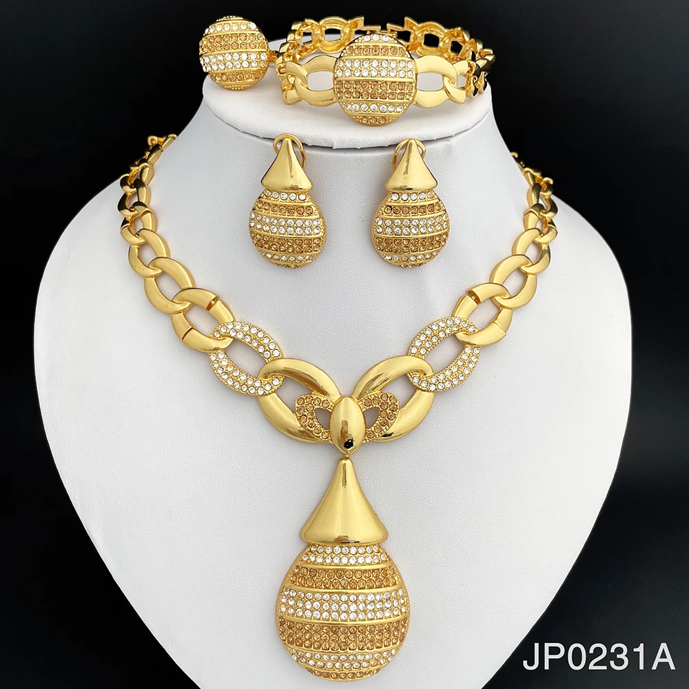 

Popular 24k Gold Plated Dubai Costume Bridal Jewelry Sets Luxury Jewellery Wedding dubai jewelry sets jewellery