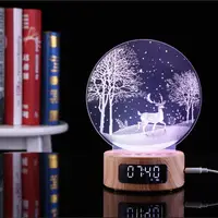 

SOCOVE Factory wholesale Bluetooth speaker 7 Color Charging 3D Night Light Wireless Night Light LED Lamp timing table lamp