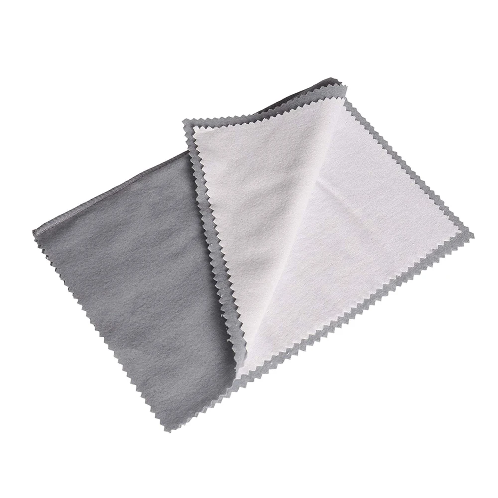 High Quality Logo Printed Microfiber Silver Polishing Cloth For Jewelry