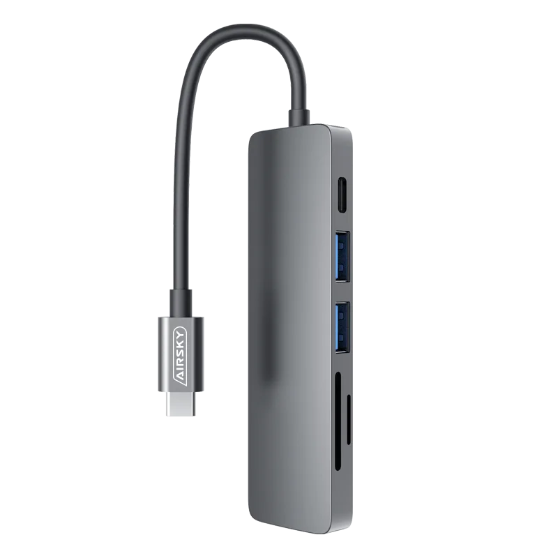 

USB C HUB 4K Type C Otg Adapter 3.0 Type-C To HDTV 4 Port Multi Converter For Macbook, Silver gray