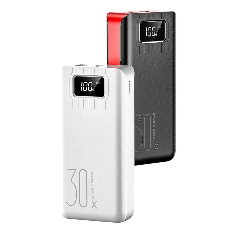 

Dual USB LED Portable Charging Poverbank Pack Charge External Battery Powerbank Power Banks 30000mah, White,black,red