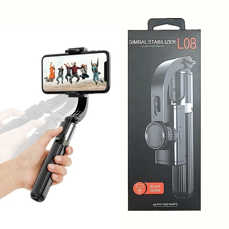 

L08 One Axis Gimbal Stabilizer Smart Rotating Vlog Photo Selfie Stick Tripod for Smartphone, Black;white