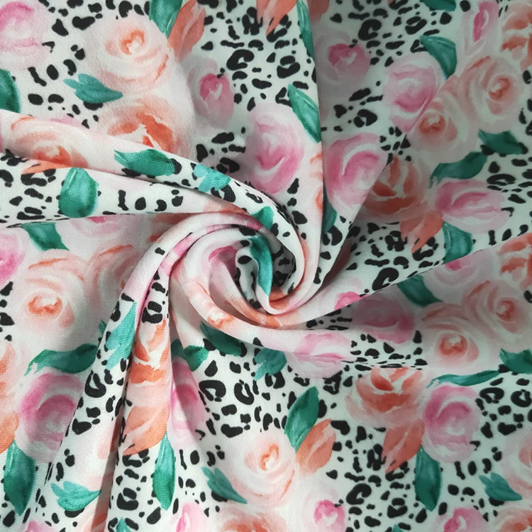 Good Quality High Stretch Polyester Knit Style French Terry Fabric Digital Printing