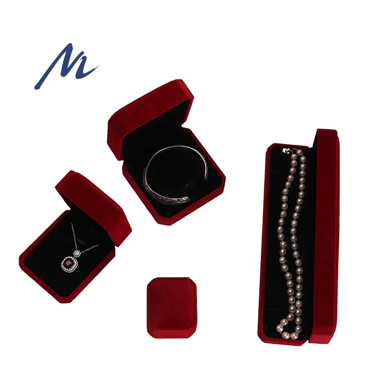 nantong milan custom 2020 fashion jewelry packaging red velvet jewelry box