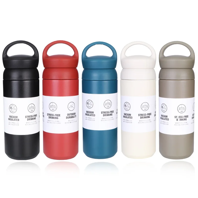 

Hot selling 350ml/500ml double wall vacuum coffee mug stainless steel thermal travel tumbler water bottle with handle