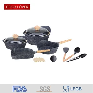 Image of 16pcs die cast aluminum Granite Coating Induction cookware sets kitchen appliance