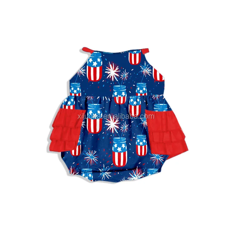 

New Design Multi Style Ruffle Baby Girls Romper Infant & Toddlers Floral Futter Baby Leotards Romper, Picture