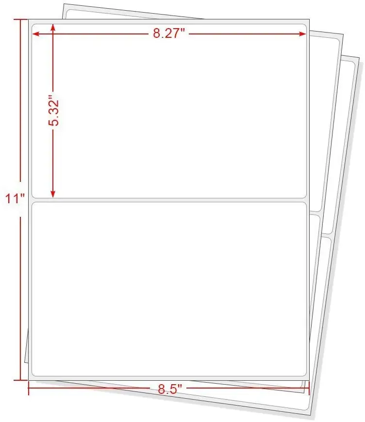 

Shipping label A4 Half Sheet Label 8.5"x5.5" Label Sticker Adhesive Sticker Printer