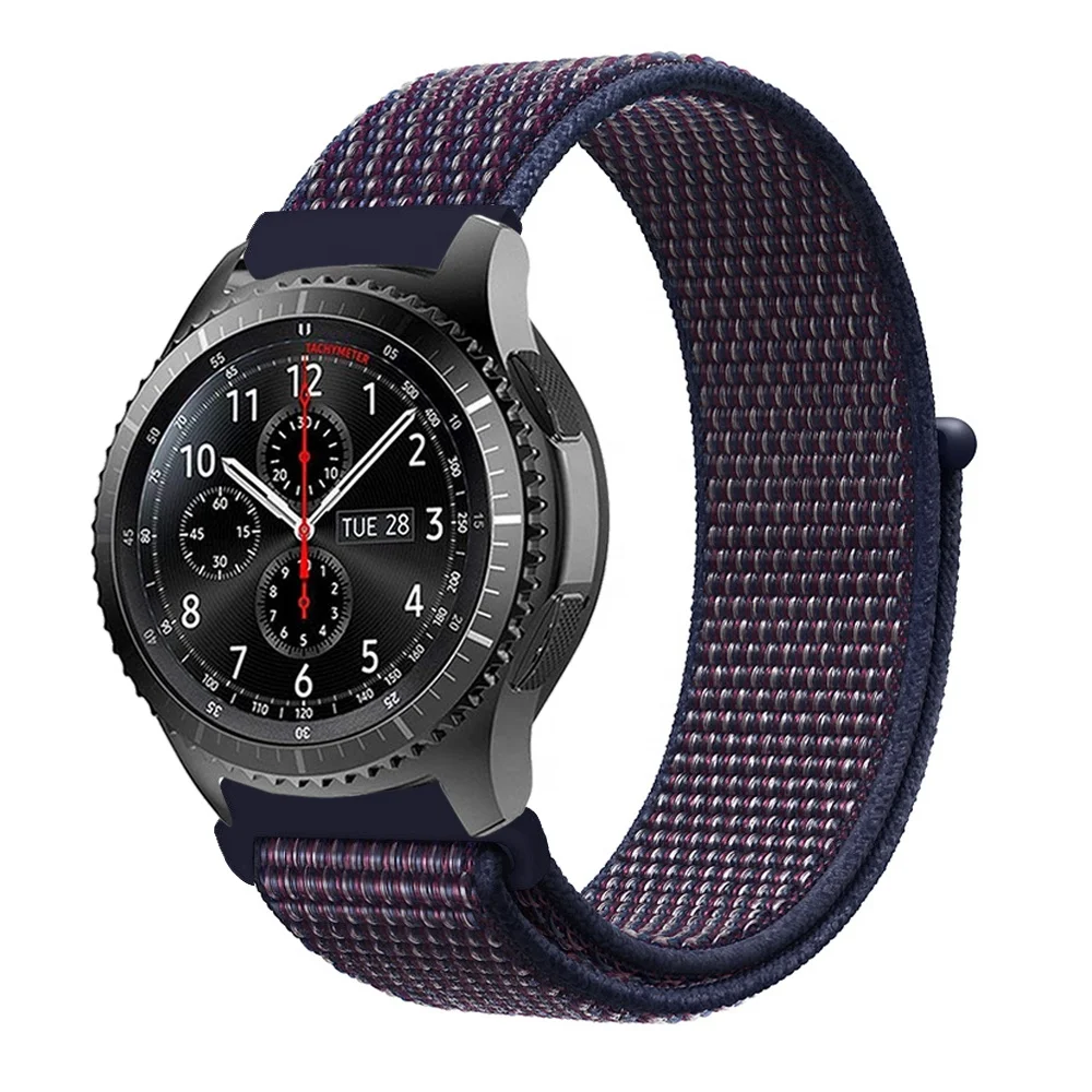 

Tschick Band For Galaxy Watch 46mm 42mm, 22mm 20mm Nylon Sport Loop Band with Hook & Loop Fastener Adjustable Closure Wrist, Multi-color optional or customized