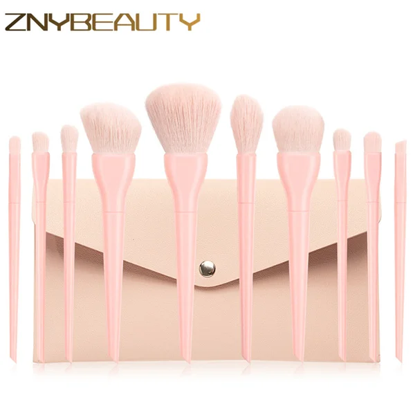 

ZNYBEAUTY cosmetic brush set wholesale price custom brand 10pcs makeup brush set with bag private label