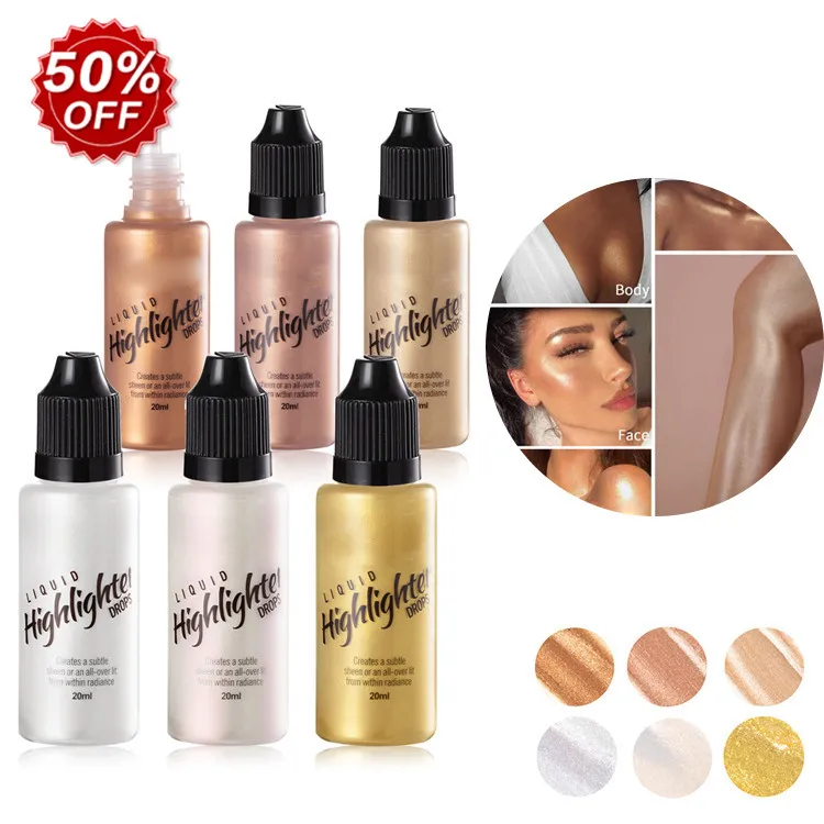 

cosmetic body glitter spray shimmer oil liquid foundation eye shadow, 6 colors