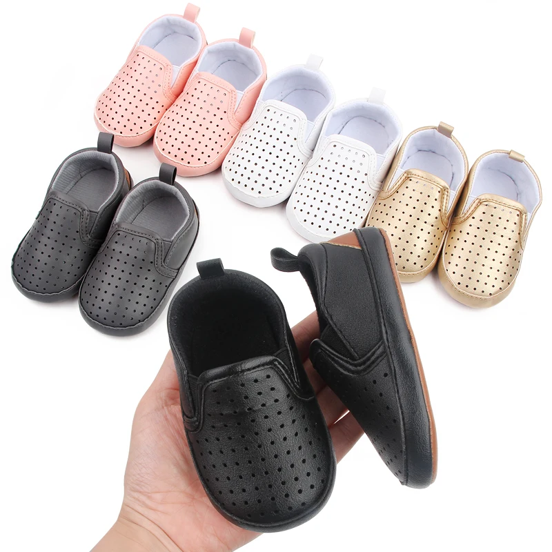 

Spring and autumn 0-18 months hollowed out solid non-slip baby toddler shoes