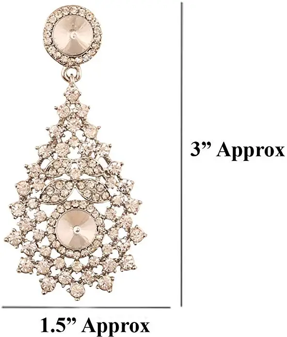 Glamour Scintillating White Round And Rivoli Shape Rhinestone Grand Bridal Designer Jewelry Hasli Necklace Set