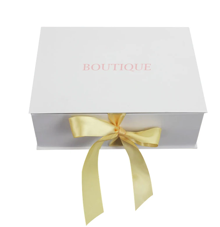 
Custom Logo Luxury Magnet Gift Box Cloth Dress Cosmetics Paper Box Hair Extension wigs Skincare Products Handbag Box with Satin 