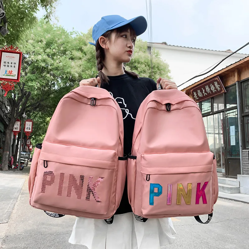 

YUYI Colors Student School Bag Sequin Pink Book Bags Fashion College Girls Outdoor Backpack Multicolor Travelling Backpack Bag, Customized color