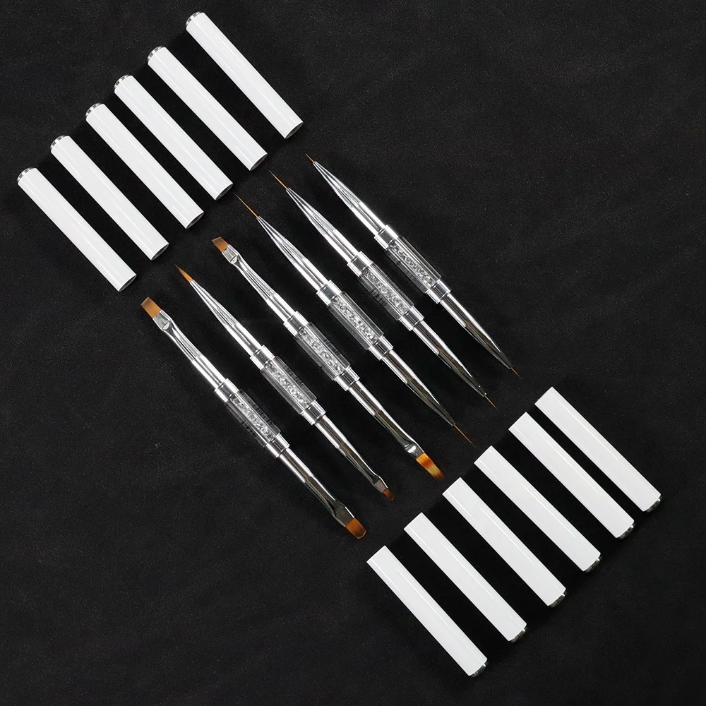 

2023 Hot Selling 6PCS Professional Nail Brush Set Double End Brush Nylon
