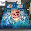 3D style skeleton printed 3 pcs bed cover set ready to ship