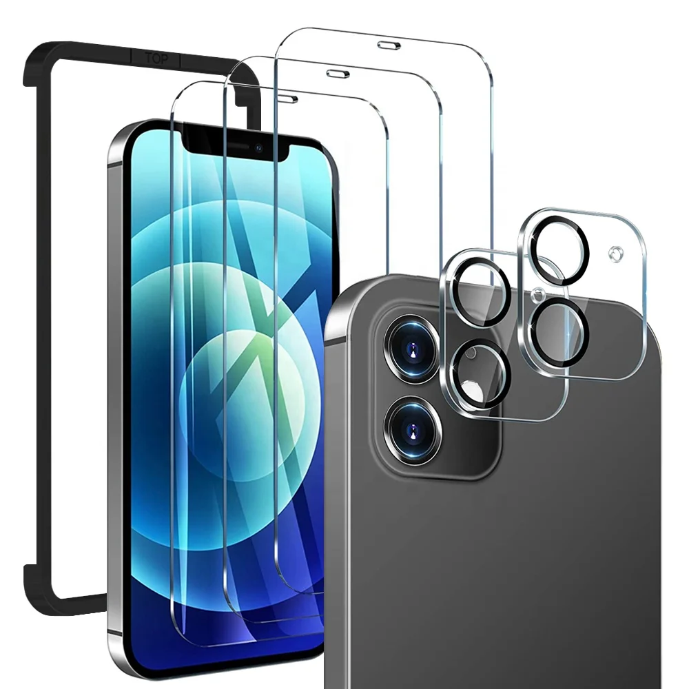 

[3+2 Pack] 2021 Mobile Phone 3D 9H Anti Shock Tempered Glass Film, Front and Back Screen Protector For iPhone 12 13 Pro X/XS max