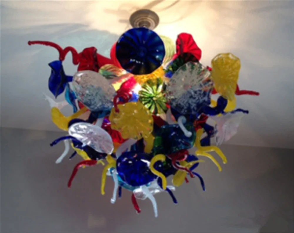 

European Chihuly Style Modern Flower Blown Glass Kitchen Light Crystal Pendant, Can be customized