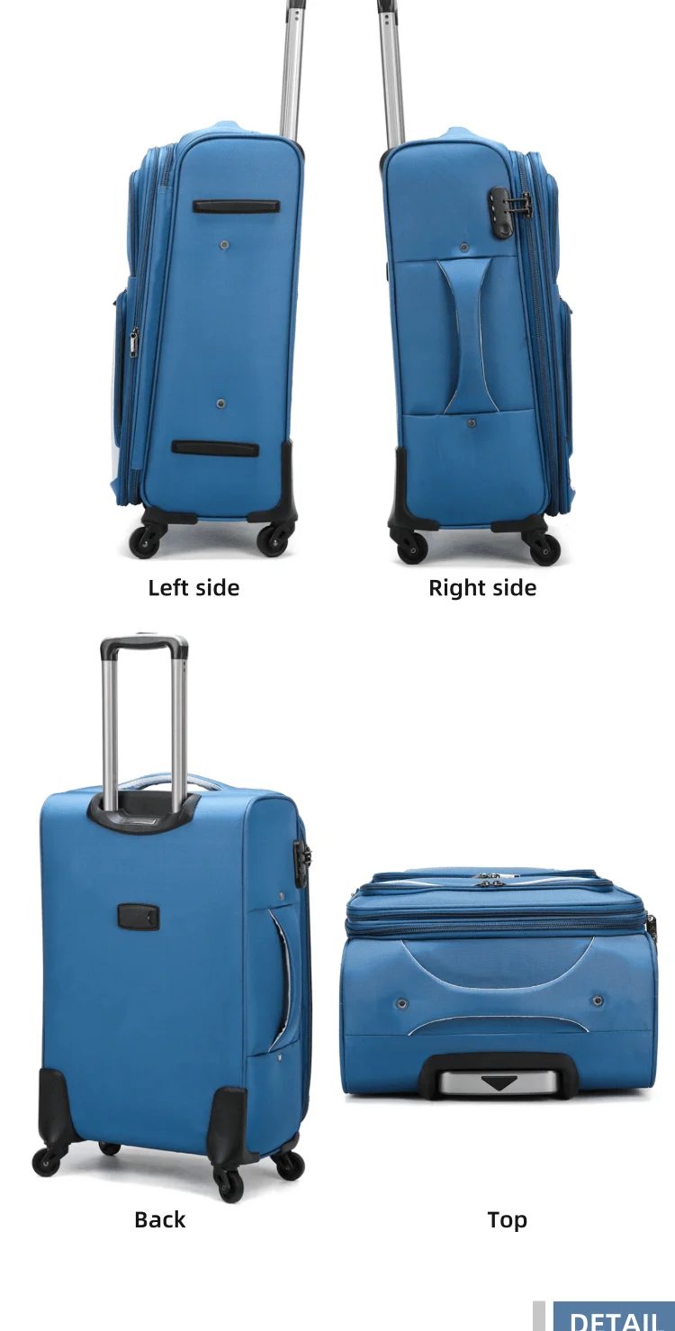 New arrival nylon fabric nylon soft lightweight travel trolley luggage bag travel luggage