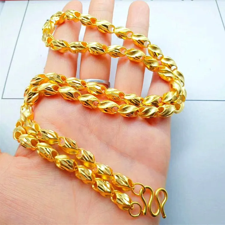 

6Mm Necklace Brass Gold Plated For Men