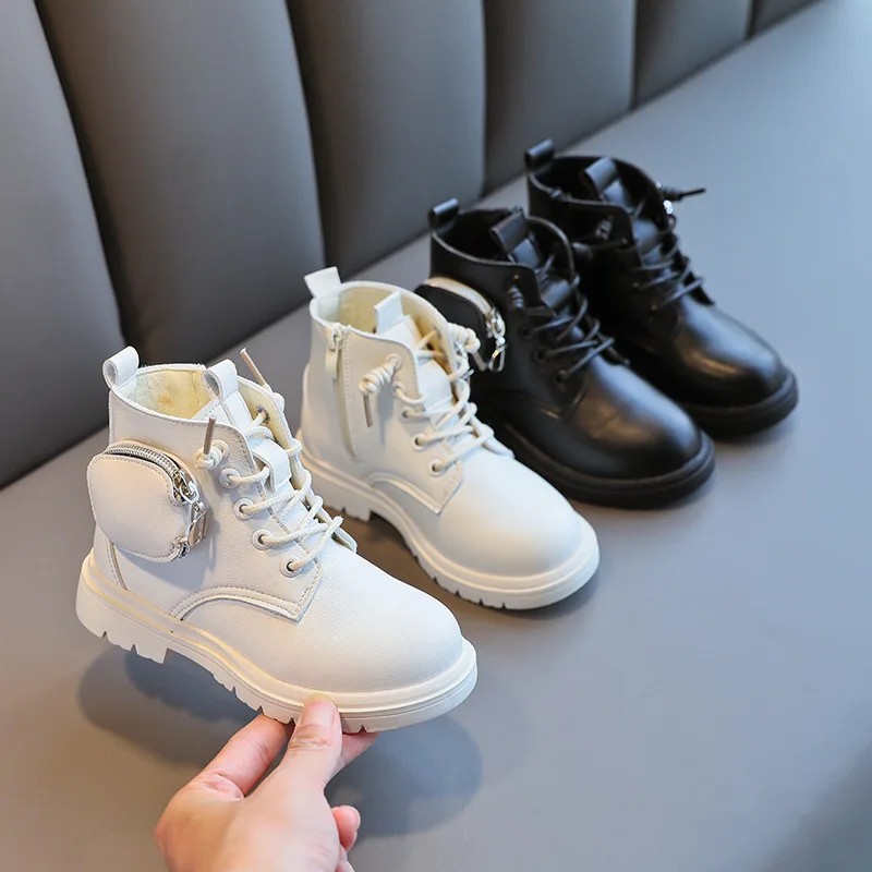 

Autumn Winter Kids Boots for Girls Fashion Cool Rubber Boots Knee-high Children's Motorcycle Boots Long Boots Martin Boots