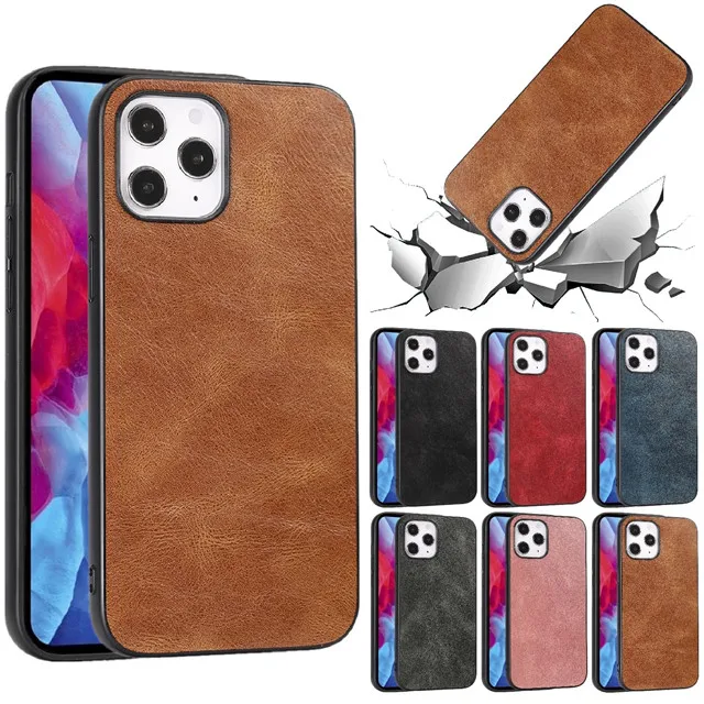 

Phone Case PU Leather For iPhone 11 12 Pro Max XR XS Max X 7 8 6 Plus 12Mini 11Pro Max 11 Soft Back Cover, As photos