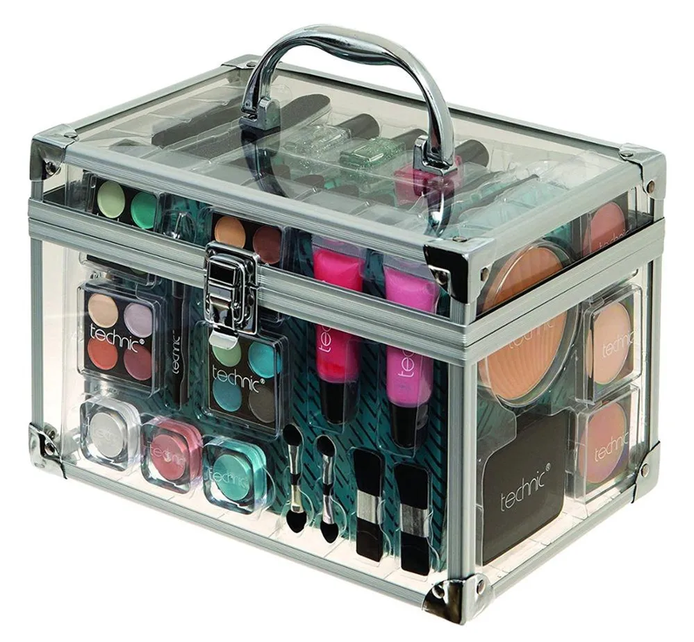 
Professional Portable Makeup Storage Case Acrylic Cosmetic Case Clear Carry Case 