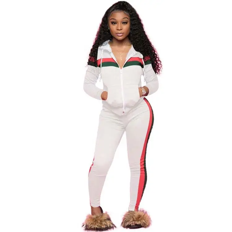 

New arrival casual long sleeve winter hoodie sets ladies two piece outfits, Customized