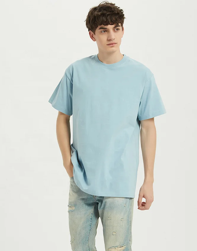 

Factory wholesale Plain tshirt plus size tshirts off-shoulder men's and women's T-shirt oversize 250G short sleeve solid color