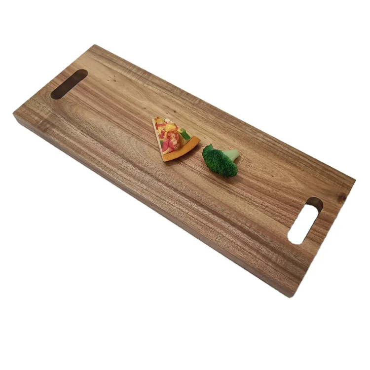 

Eco-Friendly Kitchen Organic Rectangle Chopping Board Handmade Acacia Wood Cutting Board With Handle