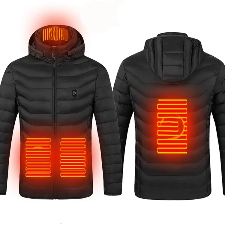 

Outdoor Fashion Warm Hoodie Winter Windbreaker Thermal USB Unisex Heated Jackets, Black/red/blue