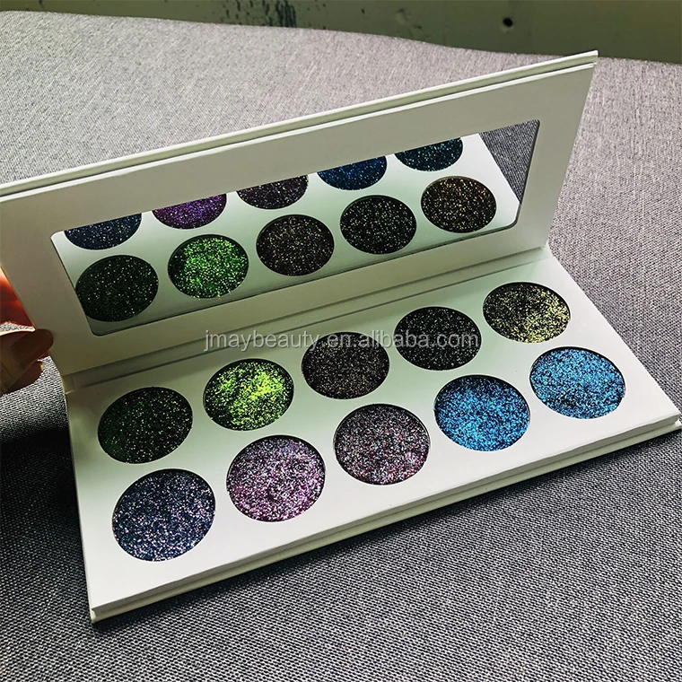 Factory Price Custom Makeup Private Label Duochrome Chameleon Pigment Color Chrome Eyeshadow Palette