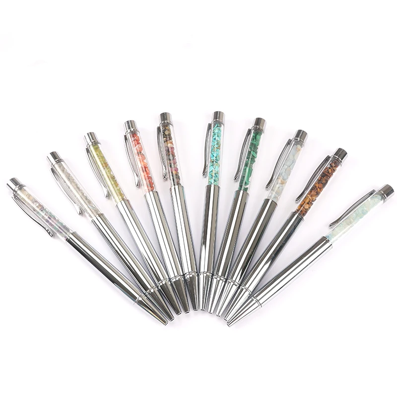 

Wholesale hot sale Crystal Pens Natural Energy Crystal Crushed Stone Special Business Gift