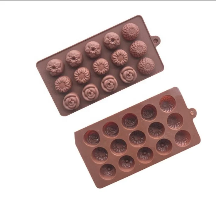 

DIY baking tools Handmade soap mold 15 chocolate molds with different flowers