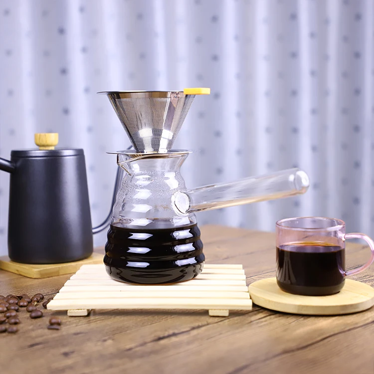 

Personal Classic Hot Portable Manual Drip Glass Coffee Maker, Clear