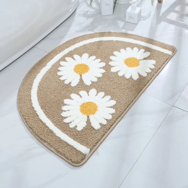 

i@home in stock 45 * 75 cm cute tufted daisy absorbent non-slip bath mat bathroom, Light grey/light green/blue/light blue/brown