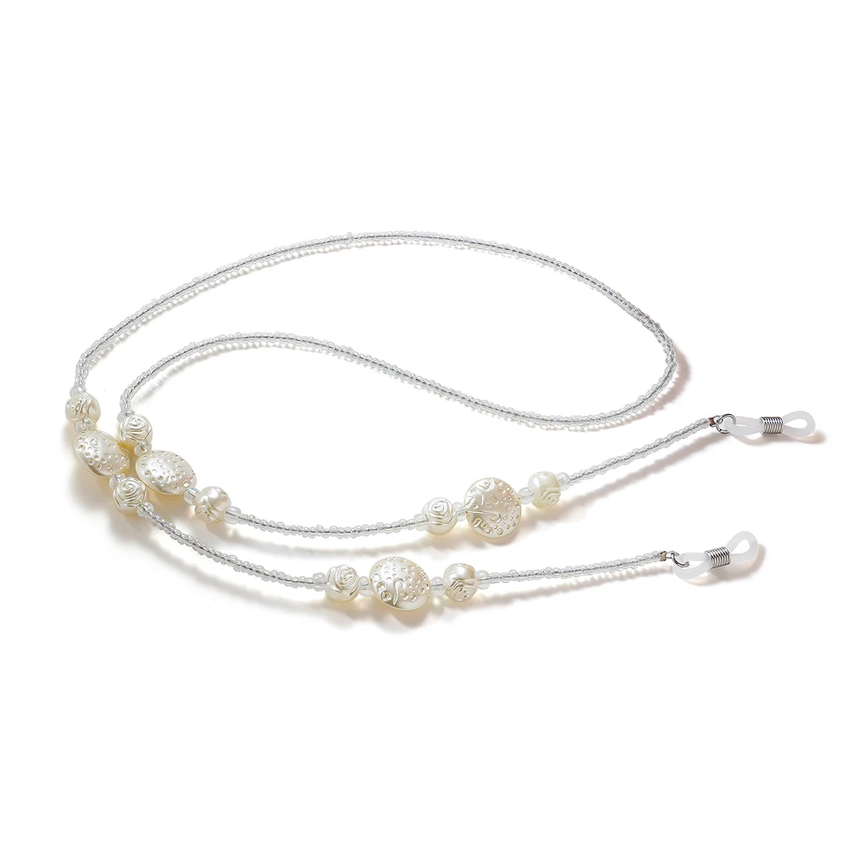 

Fashion Handmade Wholesale Design Pearl White Bead Sunglasses Glasses Eyewear Sunglasses Rope String Chains For Sunglasses