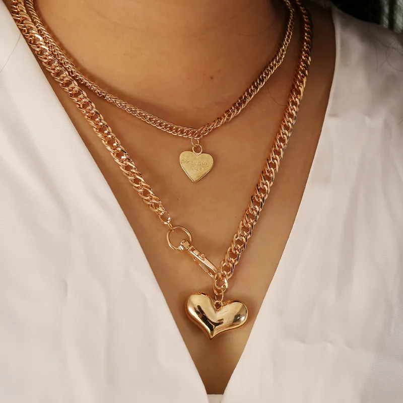 

fashion gold heart necklace for women wholesale N209128, Picture shows