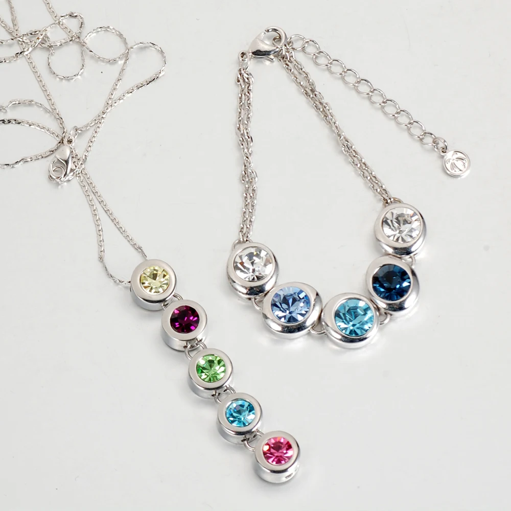 

Energinox shenzhen factory new model rhinestone jewelry set wholesale, As photo or customized